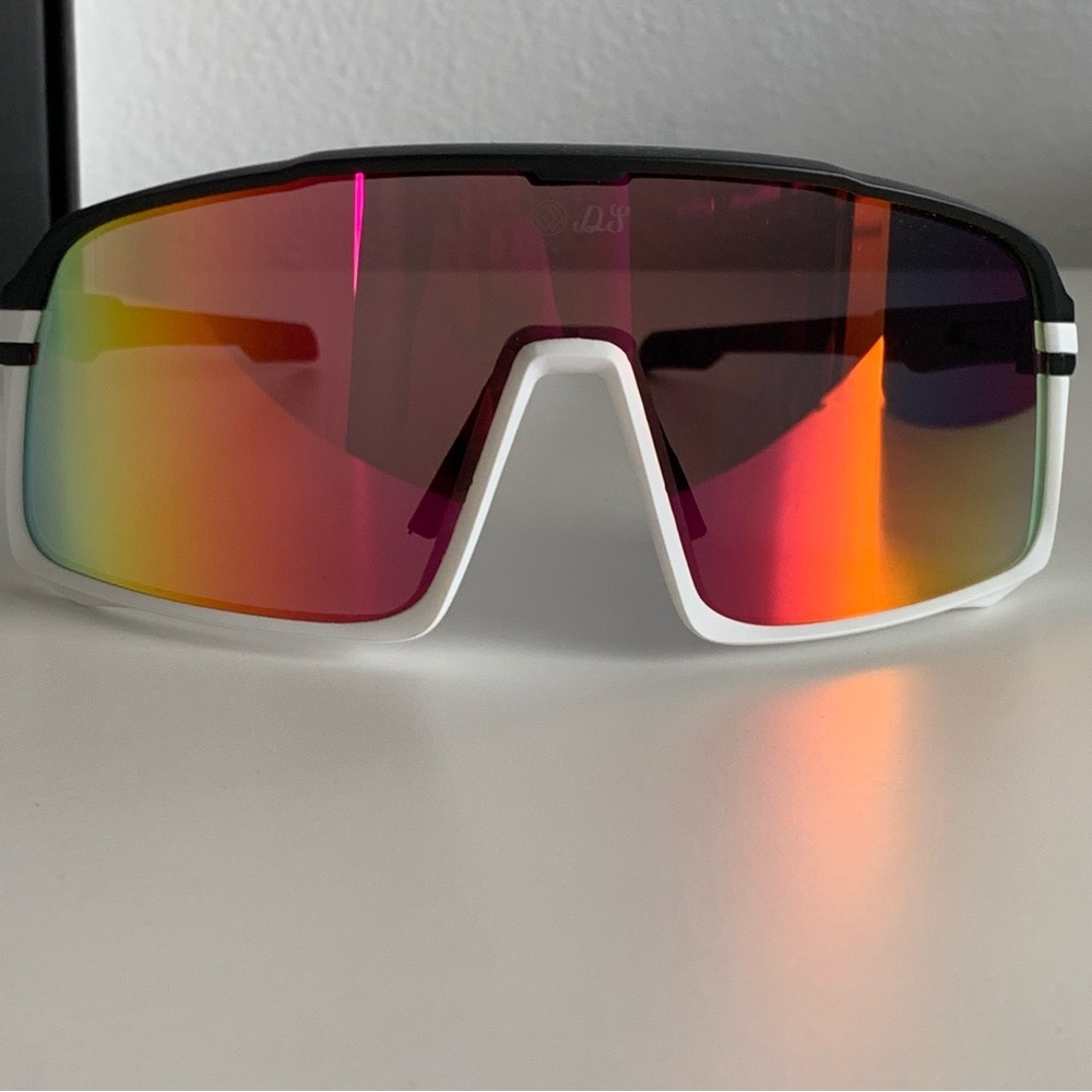 Diamond Eyewear White Orange Sporty Sunglasses Baseball Outdoor Fishing Box Case - Picture 5 of 9